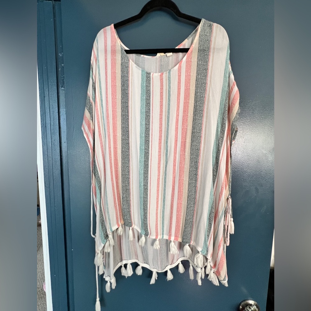 Roxy striped bikini cover up dress